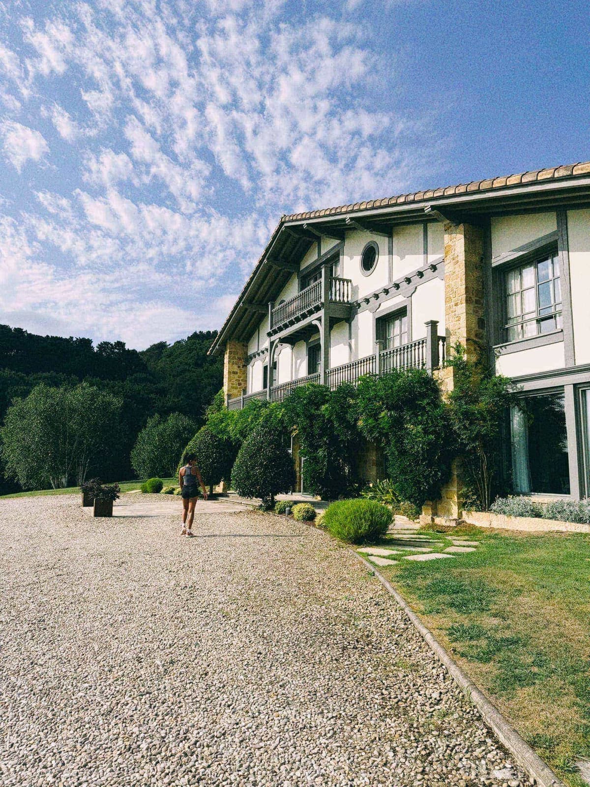 Arriving up the gravel to the house in the hills