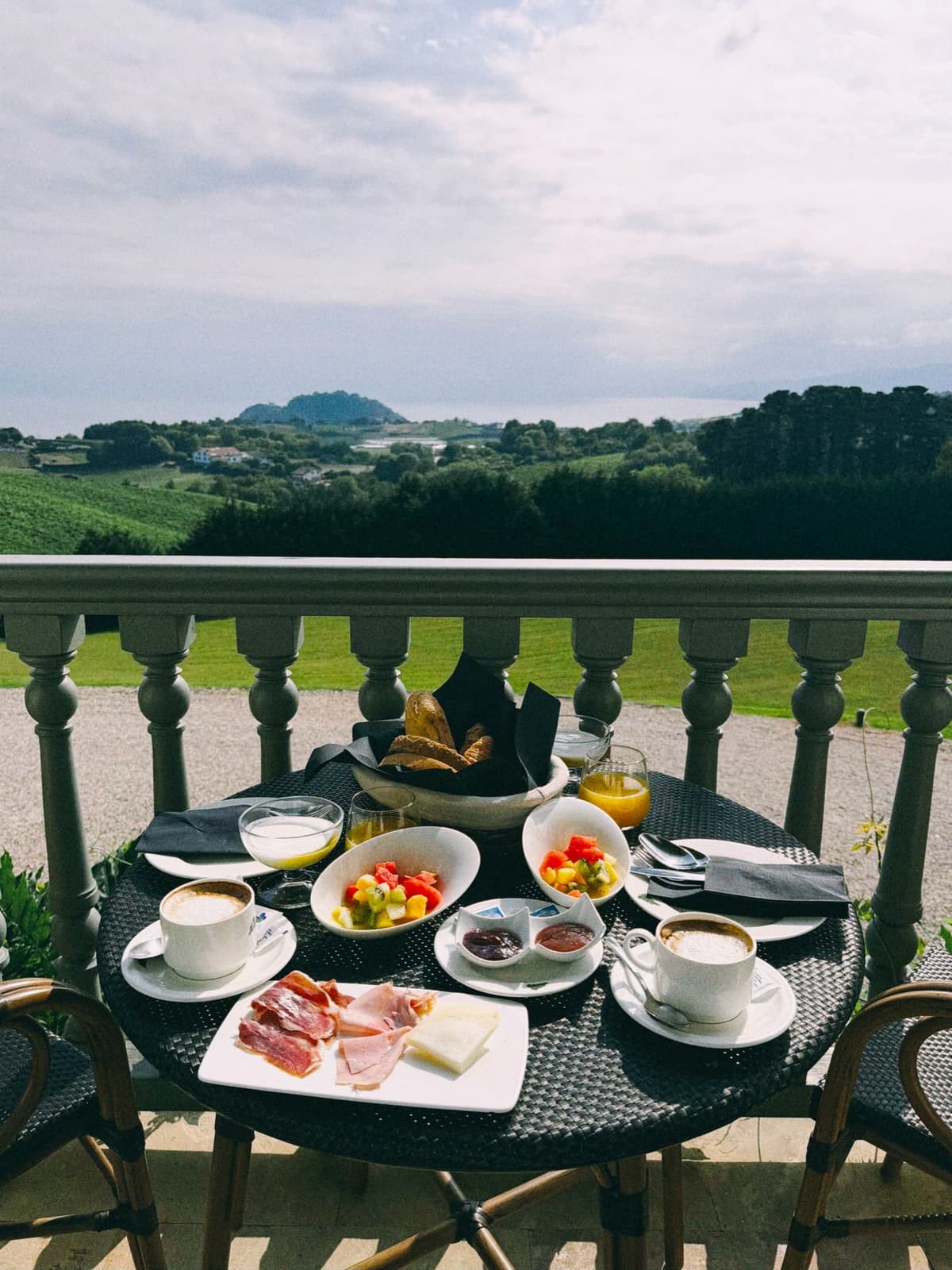 Ham, cheese, and coffee under a sky deciding what to do