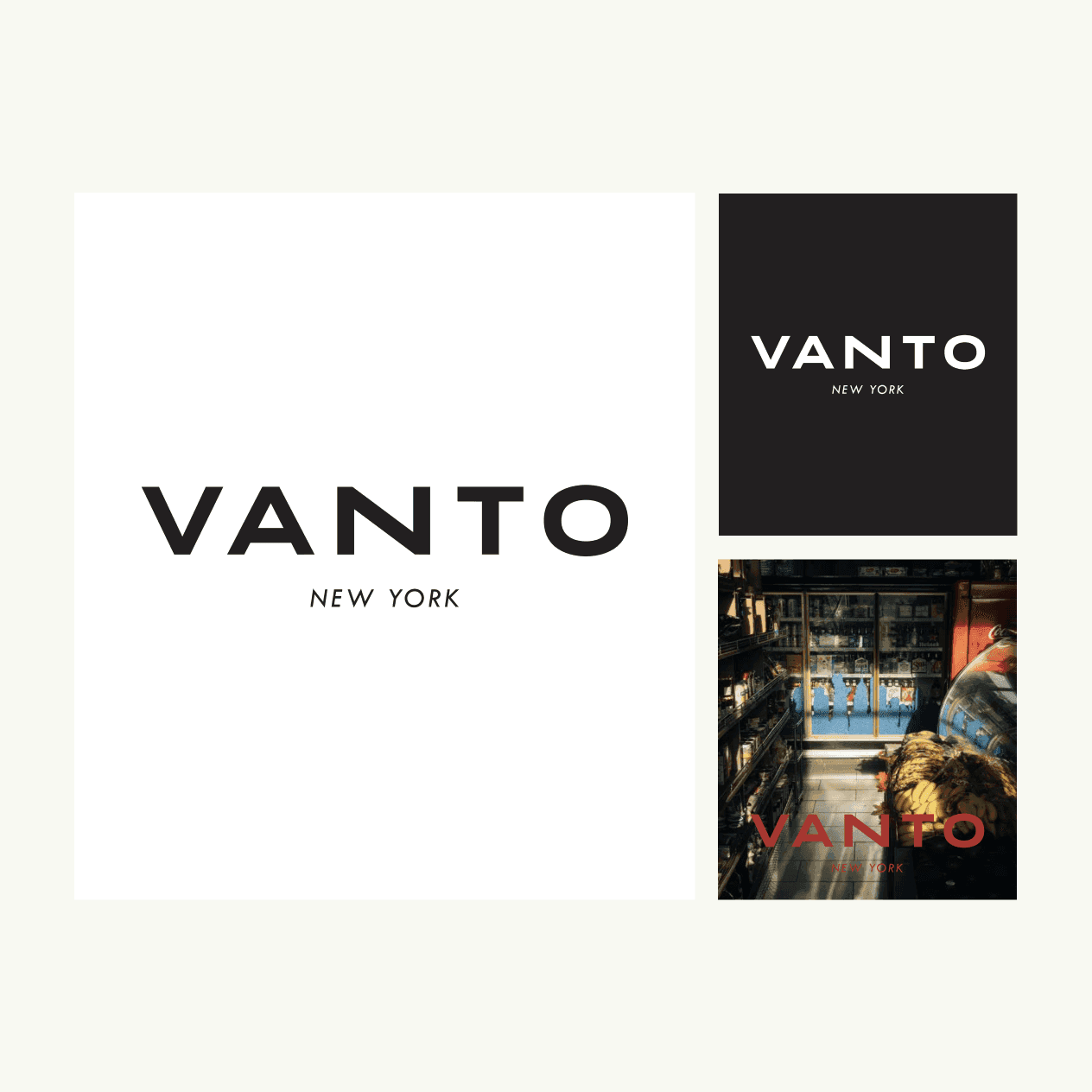 The VANTO NEW YORK wordmark — clean enough to stand on its own, bold enough to hold a wall
